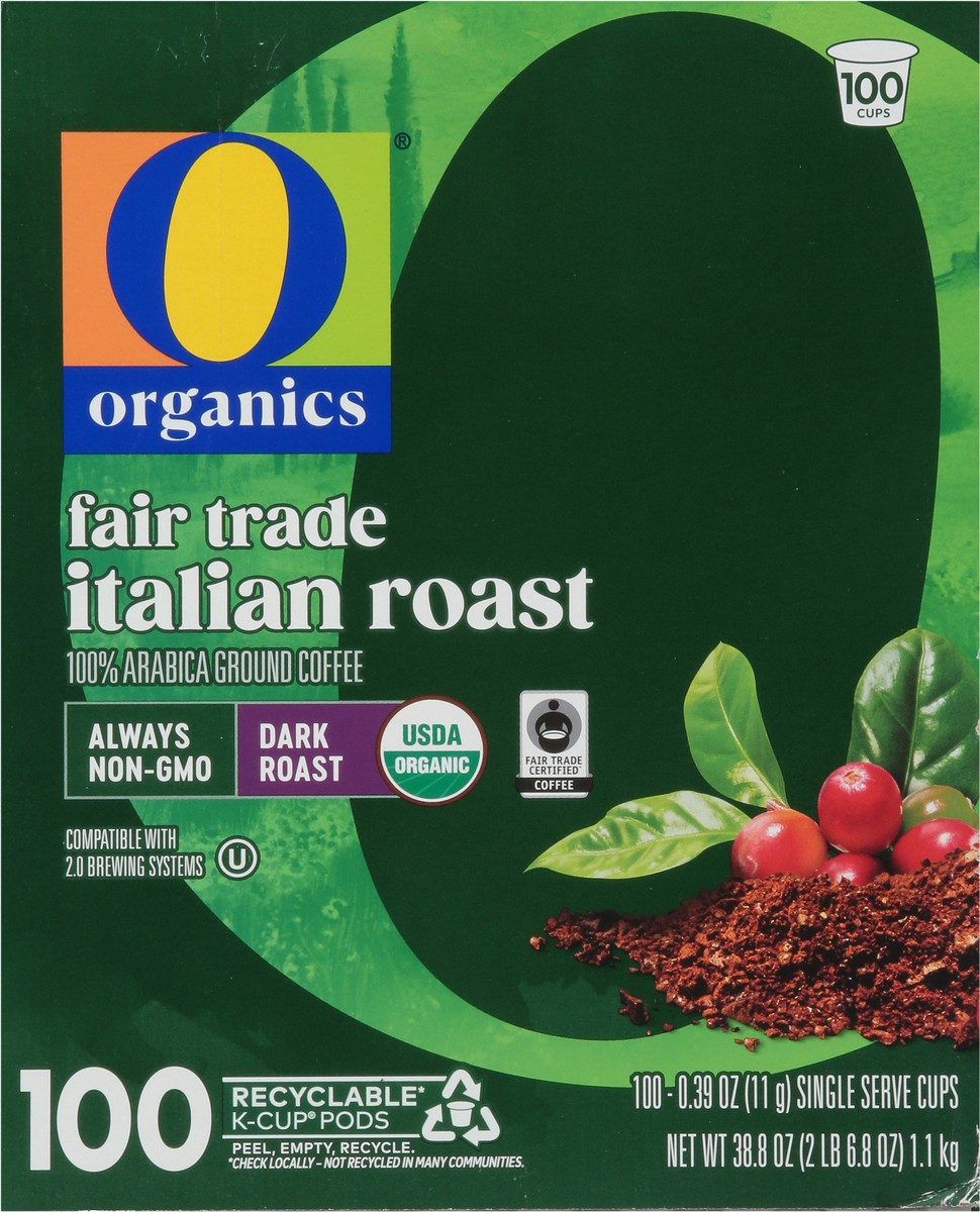 slide 4 of 14, O Organic Italian Roast Coffee Pods 100 Ct - 100 Ct, 100 ct
