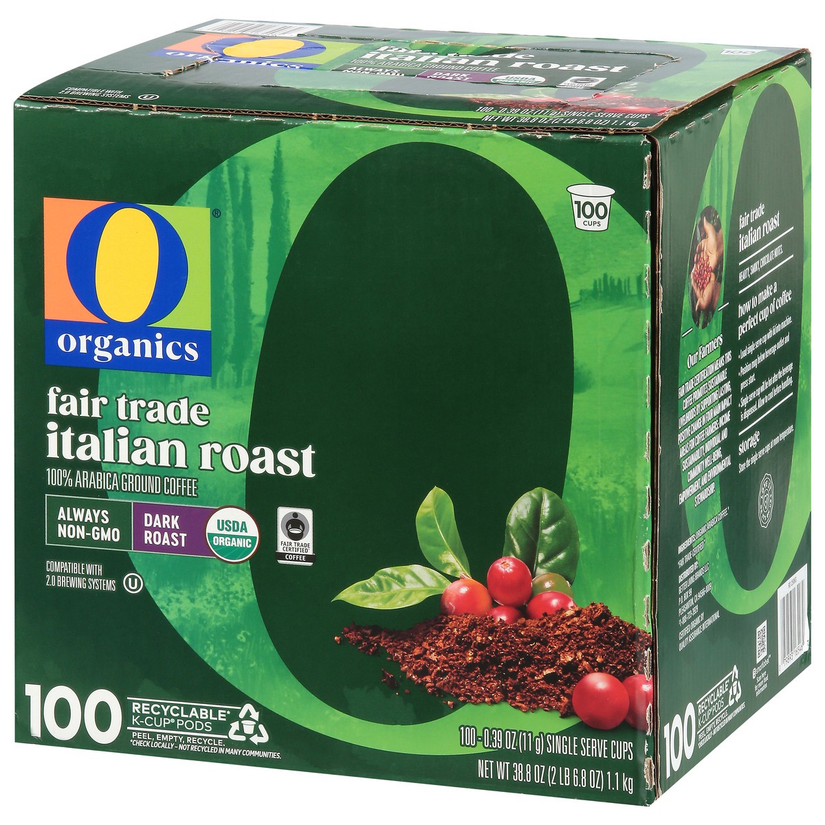 slide 10 of 14, O Organic Italian Roast Coffee Pods 100 Ct - 100 Ct, 100 ct
