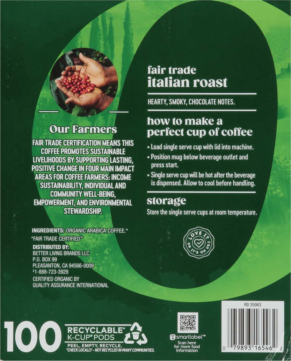 slide 3 of 14, O Organic Italian Roast Coffee Pods 100 Ct - 100 Ct, 100 ct