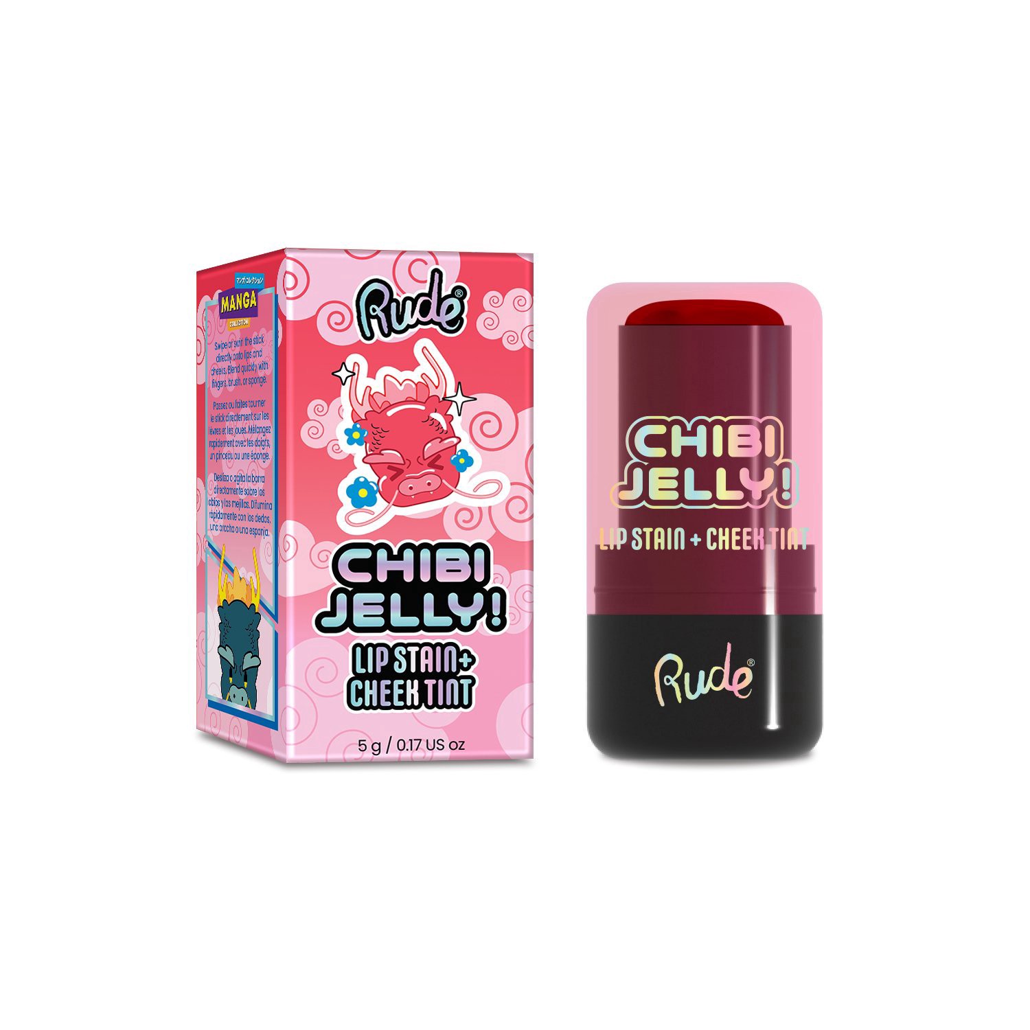 slide 1 of 1, Rude Cosmetics Chibi Jelly Lip Stain & Cheek Tint - Sakura, 1 ct