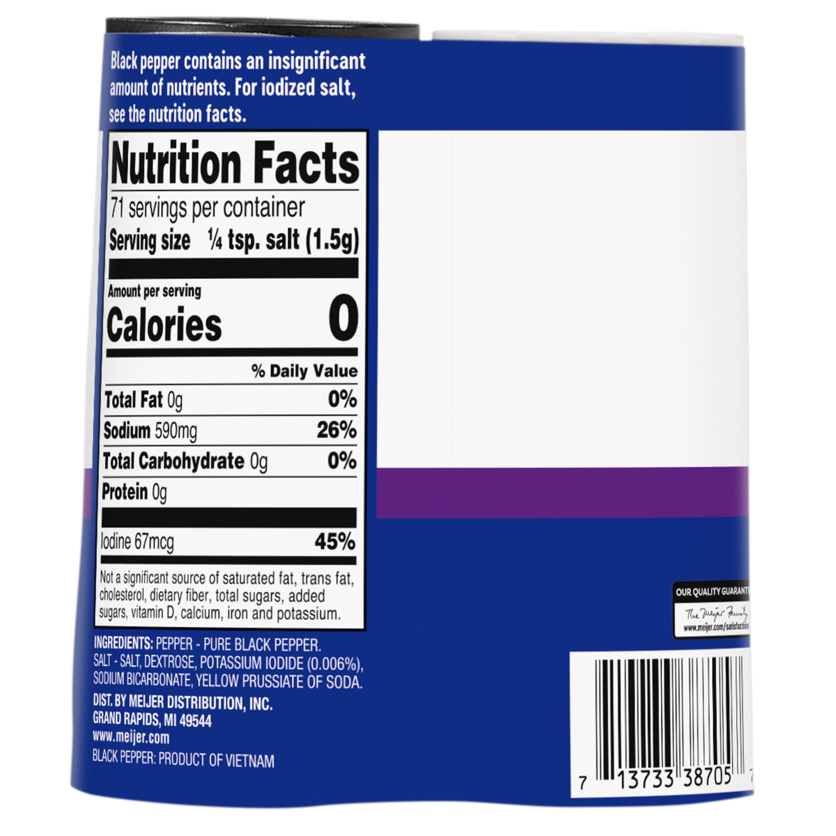 slide 2 of 3, Meijer Iodized Salt & Black Pepper, 5 oz