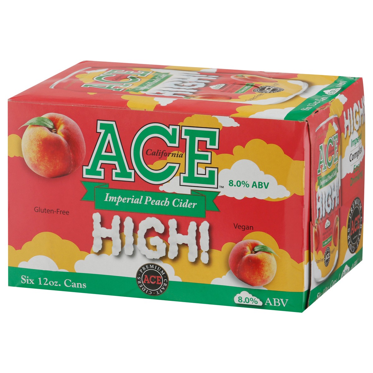 slide 5 of 9, Ace Ciders High! Peach Cider Cans, 6 ct; 12 fl oz