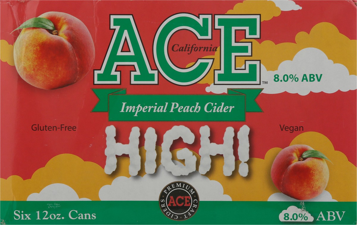 slide 9 of 9, Ace Ciders High! Peach Cider Cans, 6 ct; 12 fl oz