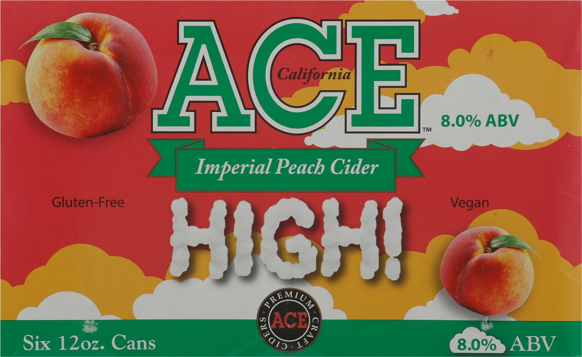 slide 8 of 9, Ace Ciders High! Peach Cider Cans, 6 ct; 12 fl oz