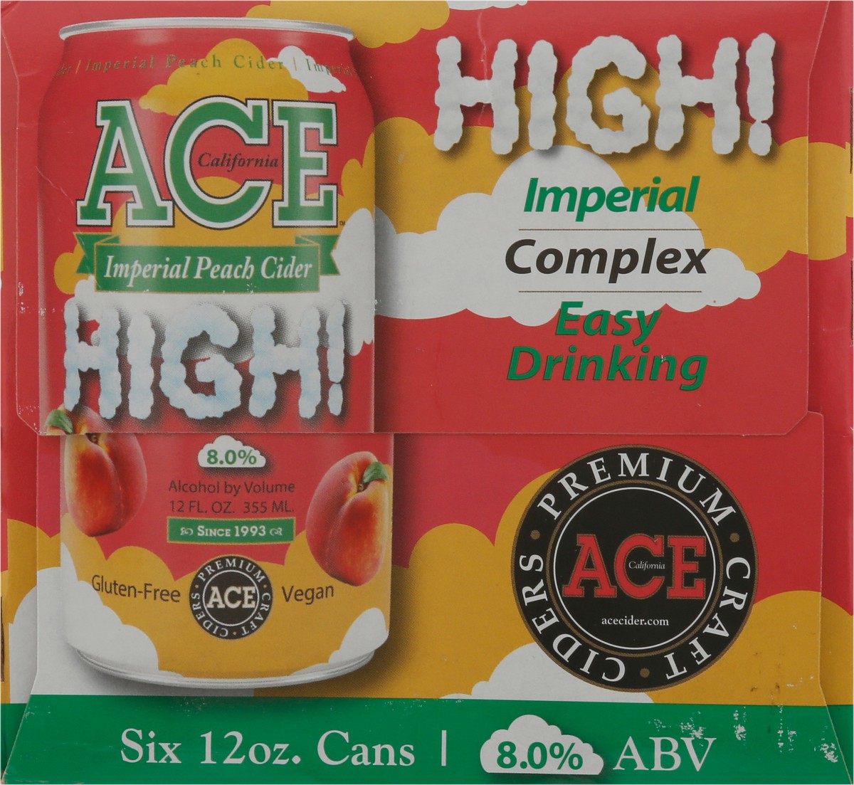 slide 2 of 9, Ace Ciders High! Peach Cider Cans, 6 ct; 12 fl oz