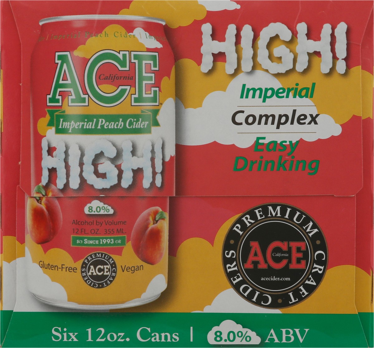 slide 7 of 9, Ace Ciders High! Peach Cider Cans, 6 ct; 12 fl oz