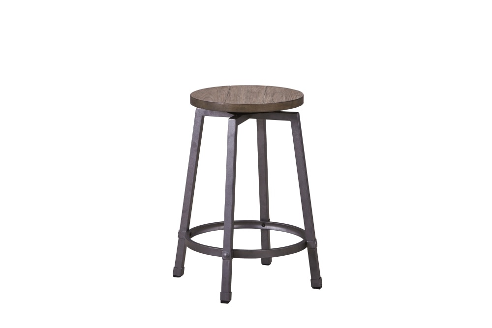 slide 1 of 1, Hd Designs Carrington Adjustable Swivel Bar Stool - Rustic Wood/Galvanized, 29 in x 15 in