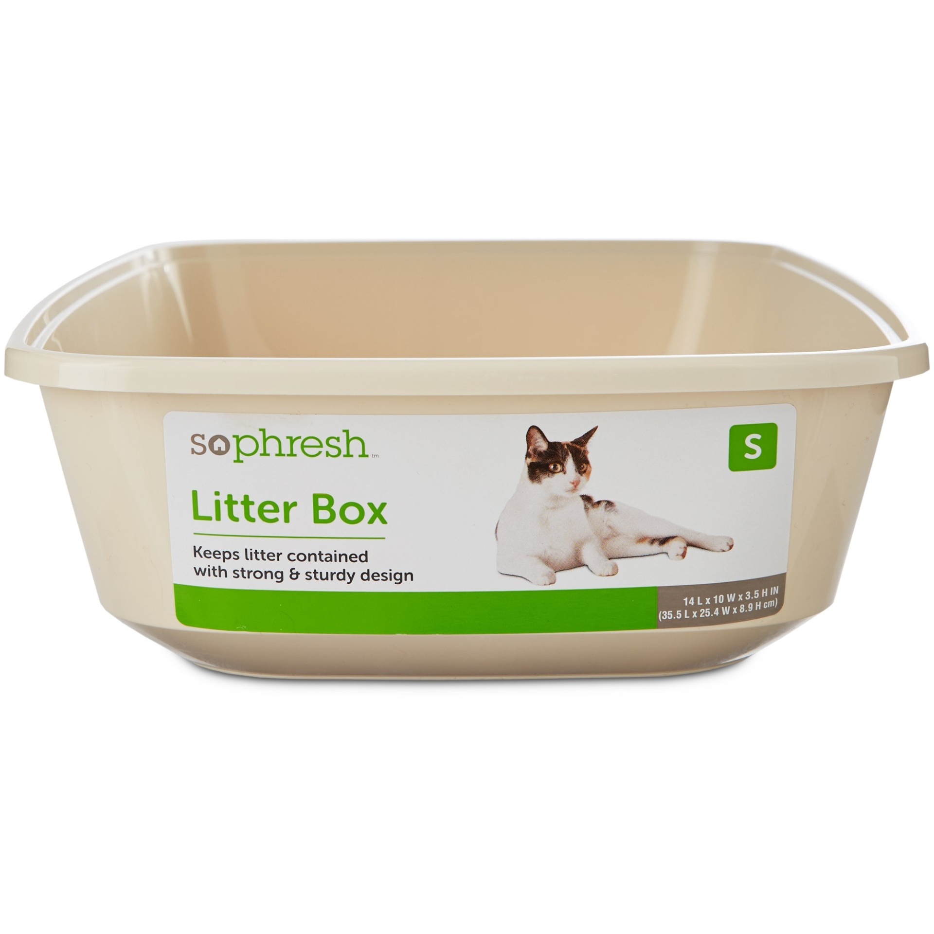 slide 1 of 1, So Phresh Open Kitten Litter Box in Linen, 1 ct