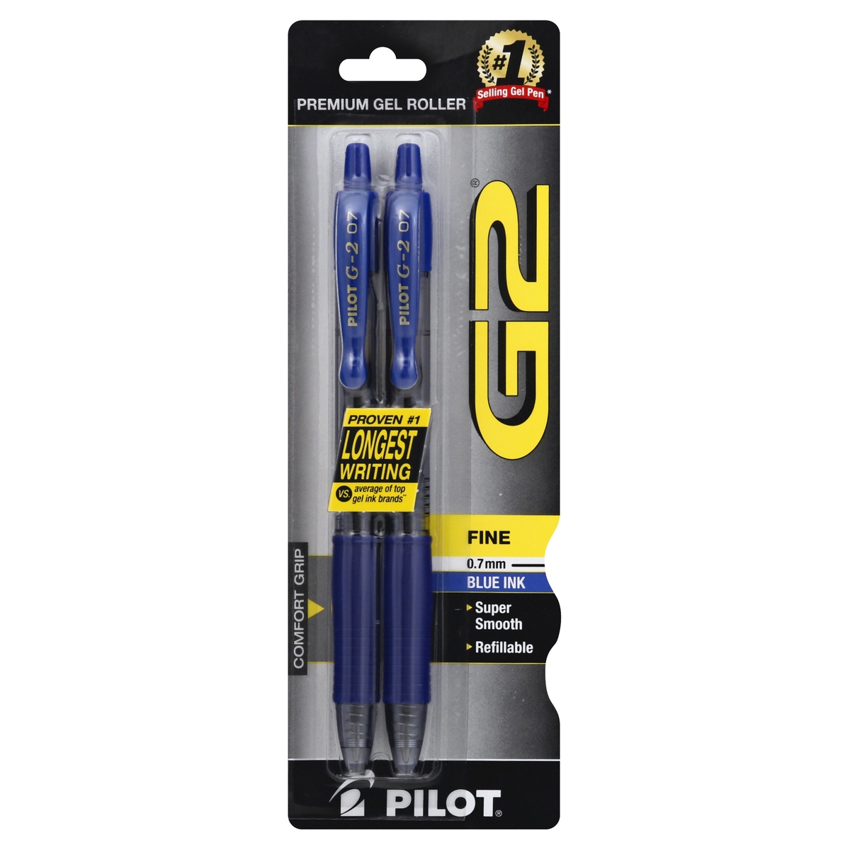 slide 1 of 1, Pilot G2 Gel Ink Rolling Ball Fine Point Blue, 2 ct