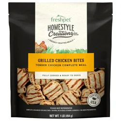 Freshpet Homestyle Creations Grilled Chicken Bites Tender Chicken Complete Meal Dog Food, 1lb