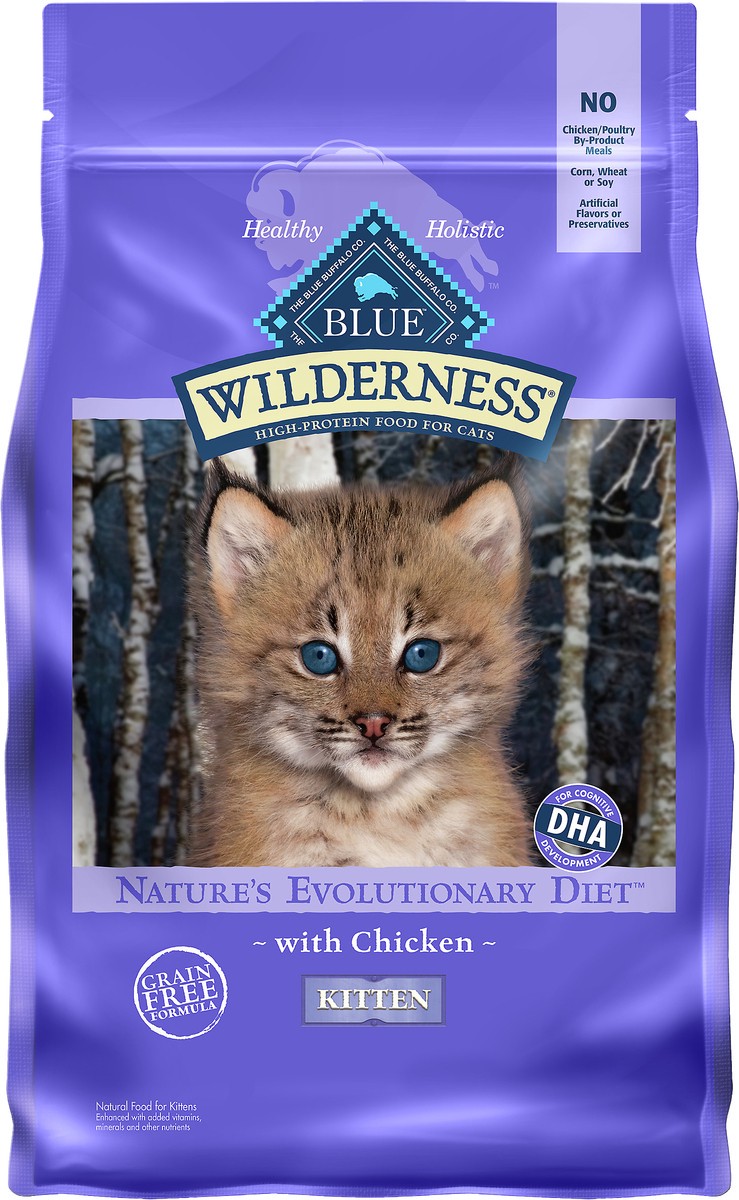 slide 1 of 29, Blue Buffalo Blue Wilderness High-Protein Kitten with Chicken Food for Cats 4 lb, 4 lb