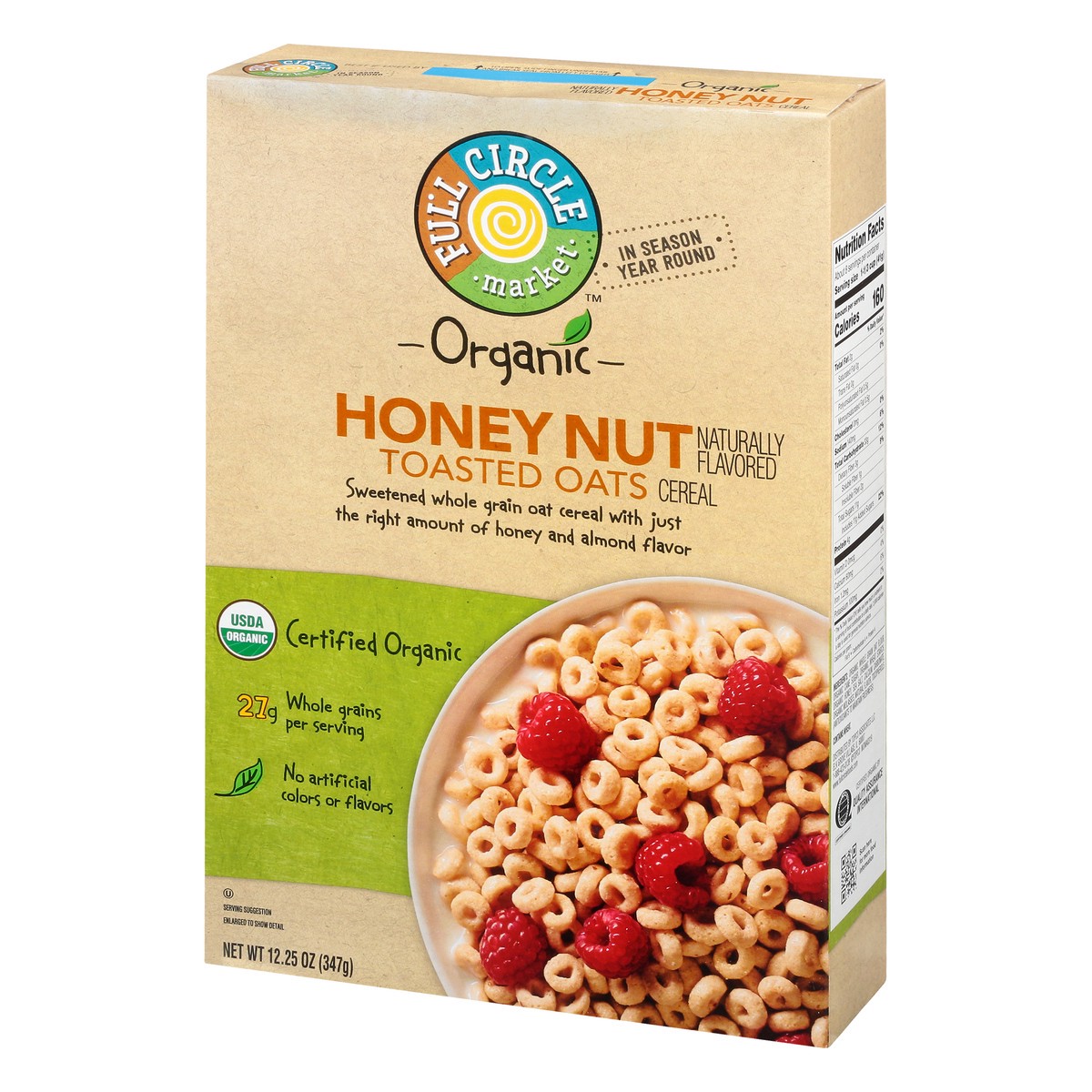 slide 6 of 12, Full Circle Market Organic Toasted Oats Honey Nut Cereal 12.25 oz, 12.25 oz