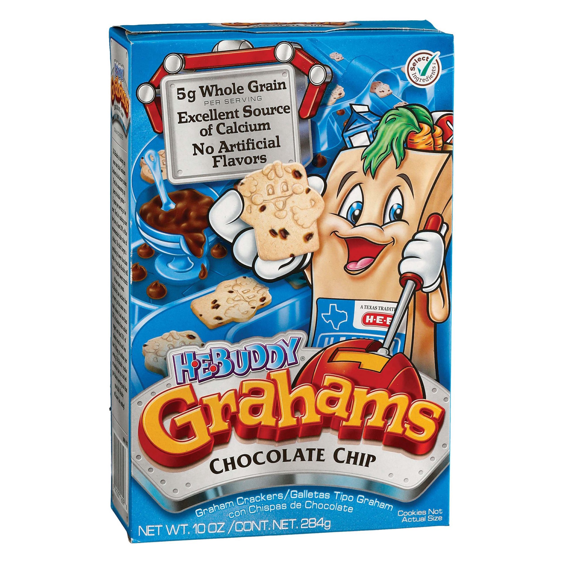 slide 1 of 1, H-E-Buddy Chocolate Chip Grahams, 10 oz