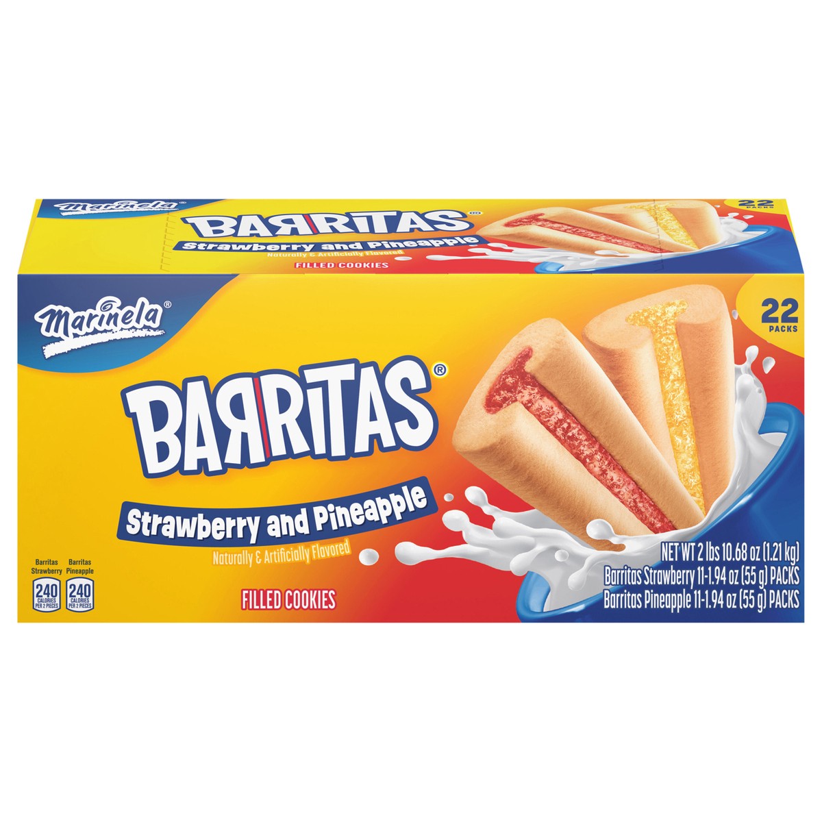 slide 1 of 5, Marinela Barritas Assorted (Club Pack) Filled Cookies, 22 packs, 42.68 oz, 22 ct