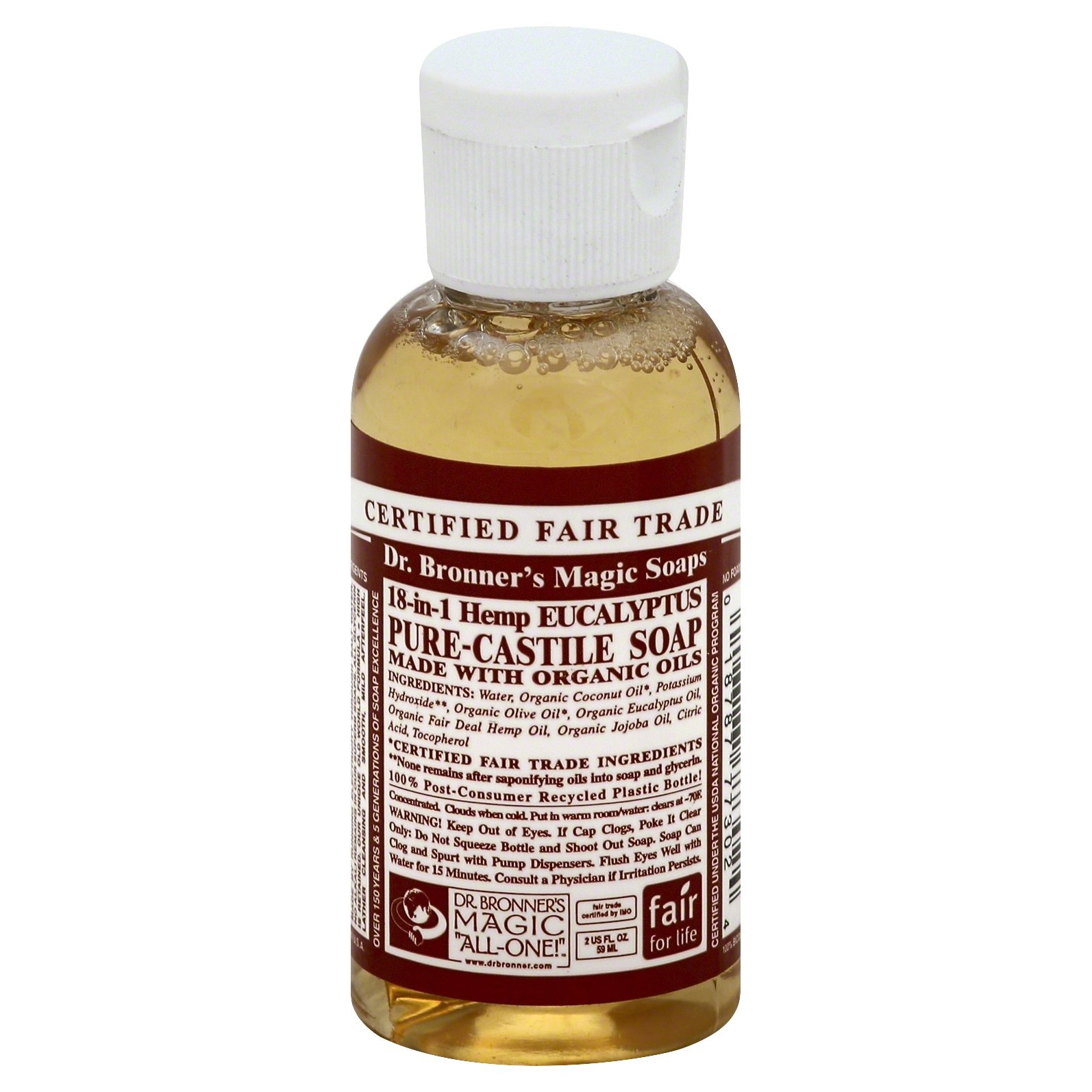 slide 1 of 3, Dr. Bronner's Organic Castile Liquid Soap Eucalyptus, 2 fl oz