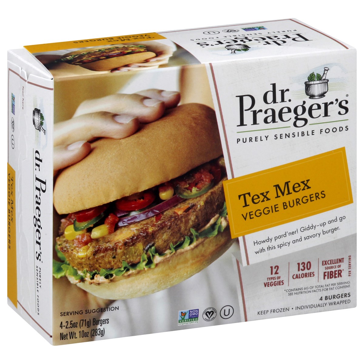 slide 2 of 9, Dr. Praeger's Tex Mex Veggie Burgers 4 ea, 4 ct