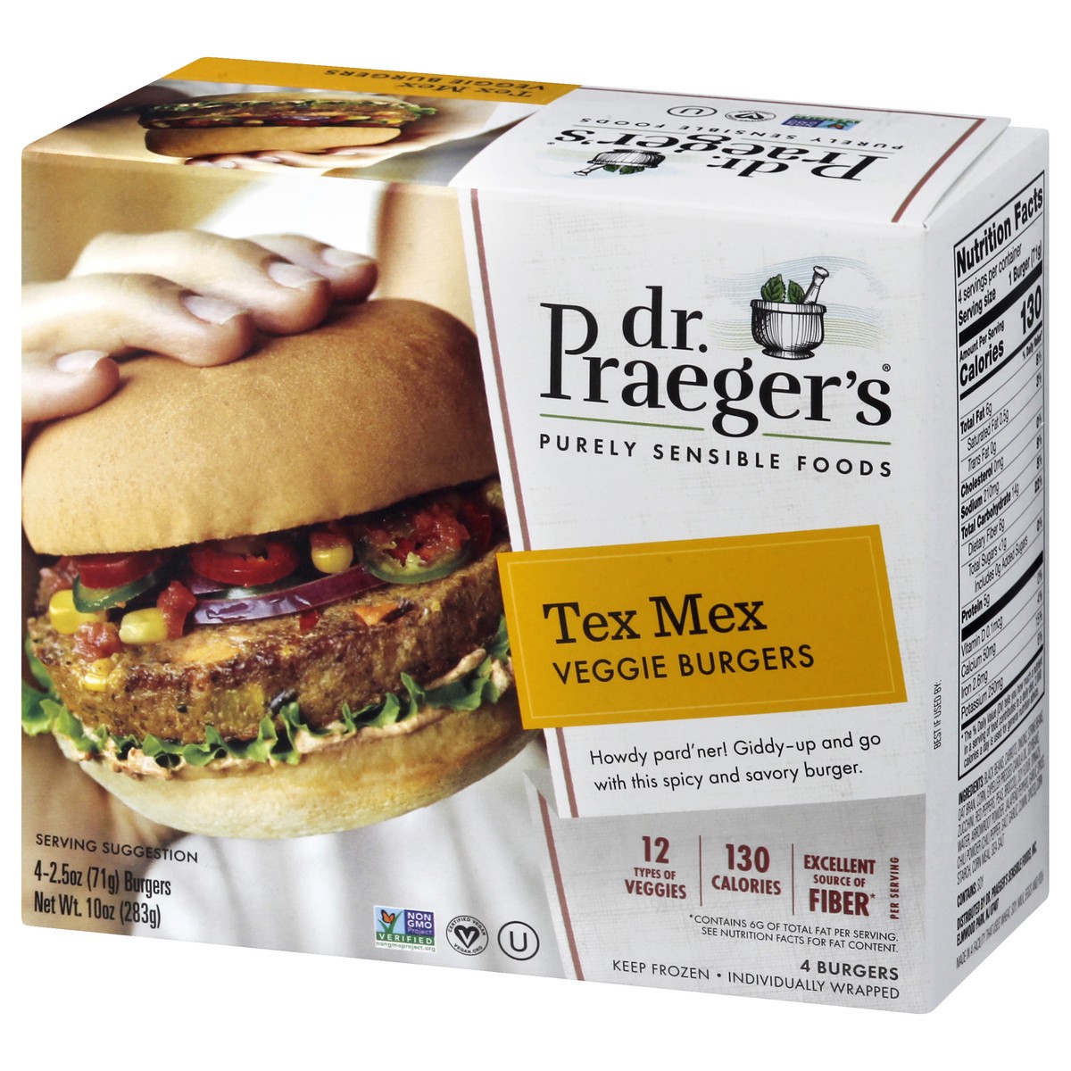 slide 3 of 9, Dr. Praeger's Tex Mex Veggie Burgers 4 ea, 4 ct