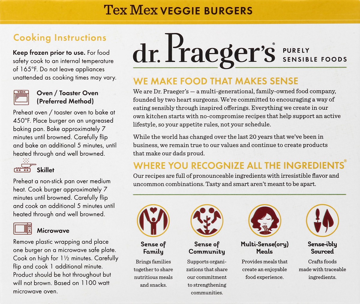 slide 5 of 9, Dr. Praeger's Tex Mex Veggie Burgers 4 ea, 4 ct