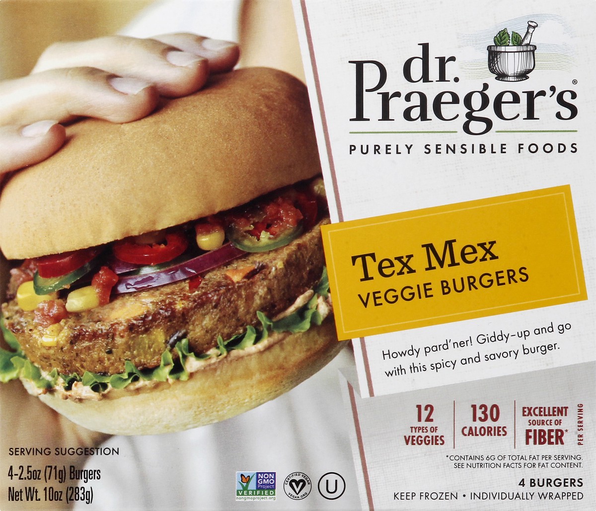 slide 6 of 9, Dr. Praeger's Tex Mex Veggie Burgers 4 ea, 4 ct