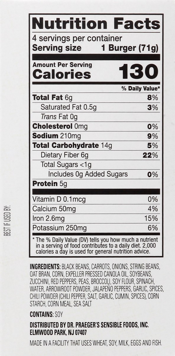 slide 8 of 9, Dr. Praeger's Tex Mex Veggie Burgers 4 ea, 4 ct