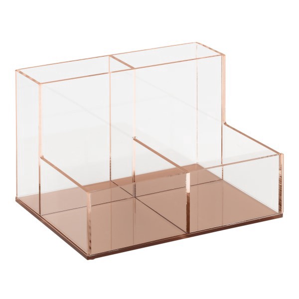 slide 2 of 4, Realspace Rose Gold Acrylic 4-Compartment Desk Caddy, 1 ct