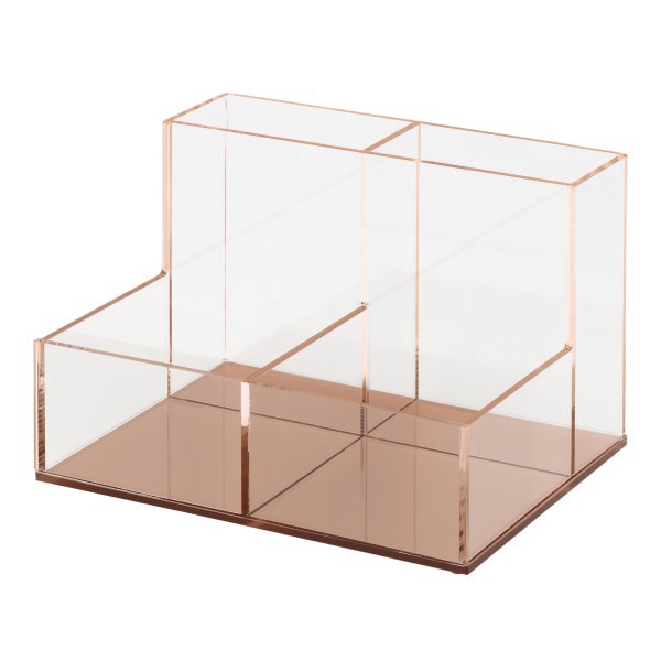 slide 4 of 4, Realspace Rose Gold Acrylic 4-Compartment Desk Caddy, 1 ct