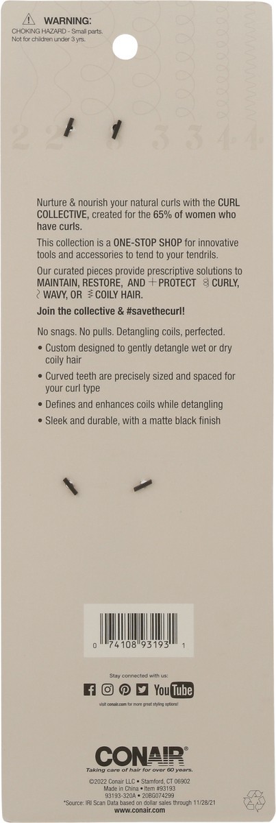 slide 5 of 9, Conair Curl Collective Coily Comb Black, 1 ct