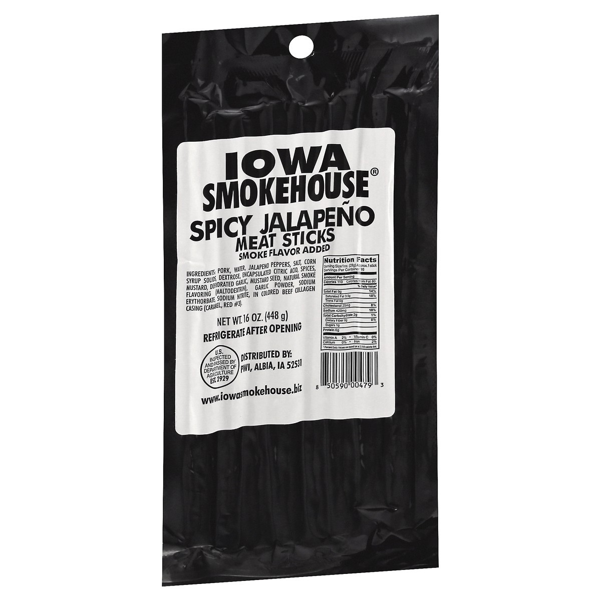 slide 7 of 13, Iowa Smokehouse Spicy Jalapeno Meat Sticks 16 oz, 16 oz