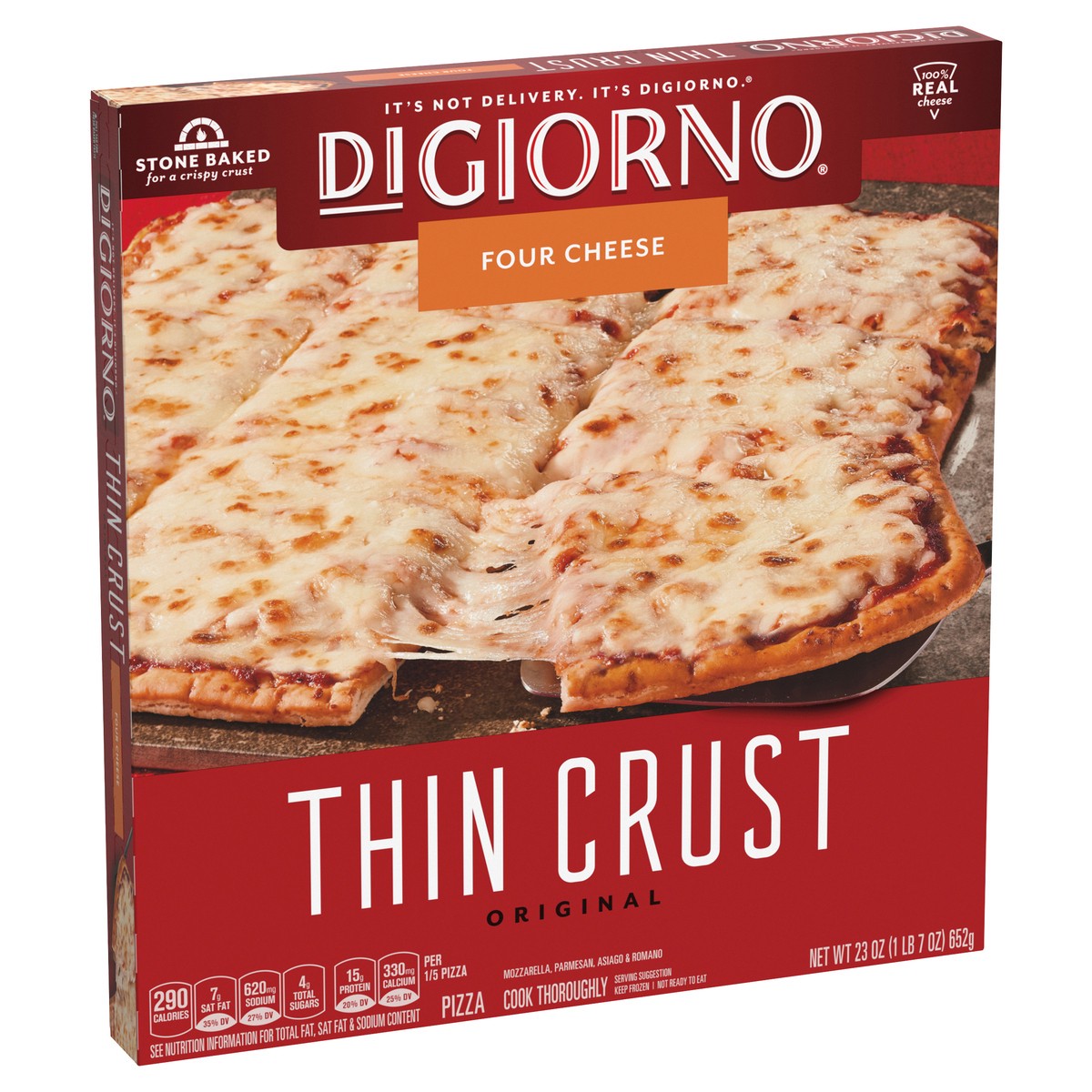 slide 12 of 12, DIGIORNO Frozen Pizza - Four Cheese Pizza - Original Thin Crust Pizza, 1 ct