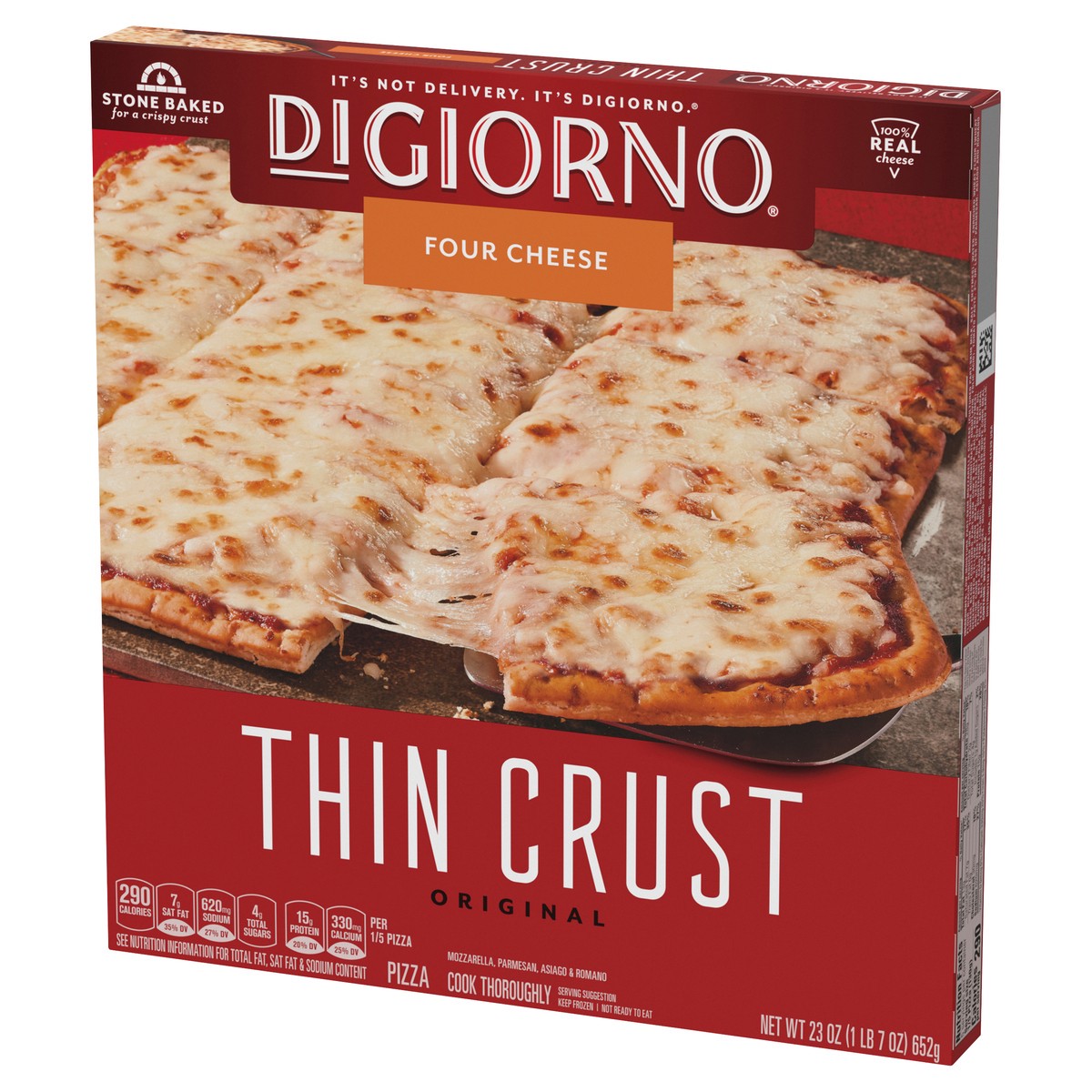 slide 9 of 12, DIGIORNO Frozen Pizza - Four Cheese Pizza - Original Thin Crust Pizza, 1 ct