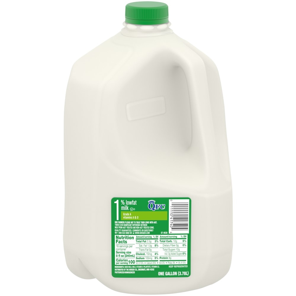 slide 1 of 1, QFC 1% Lowfat Milk, 1 gal