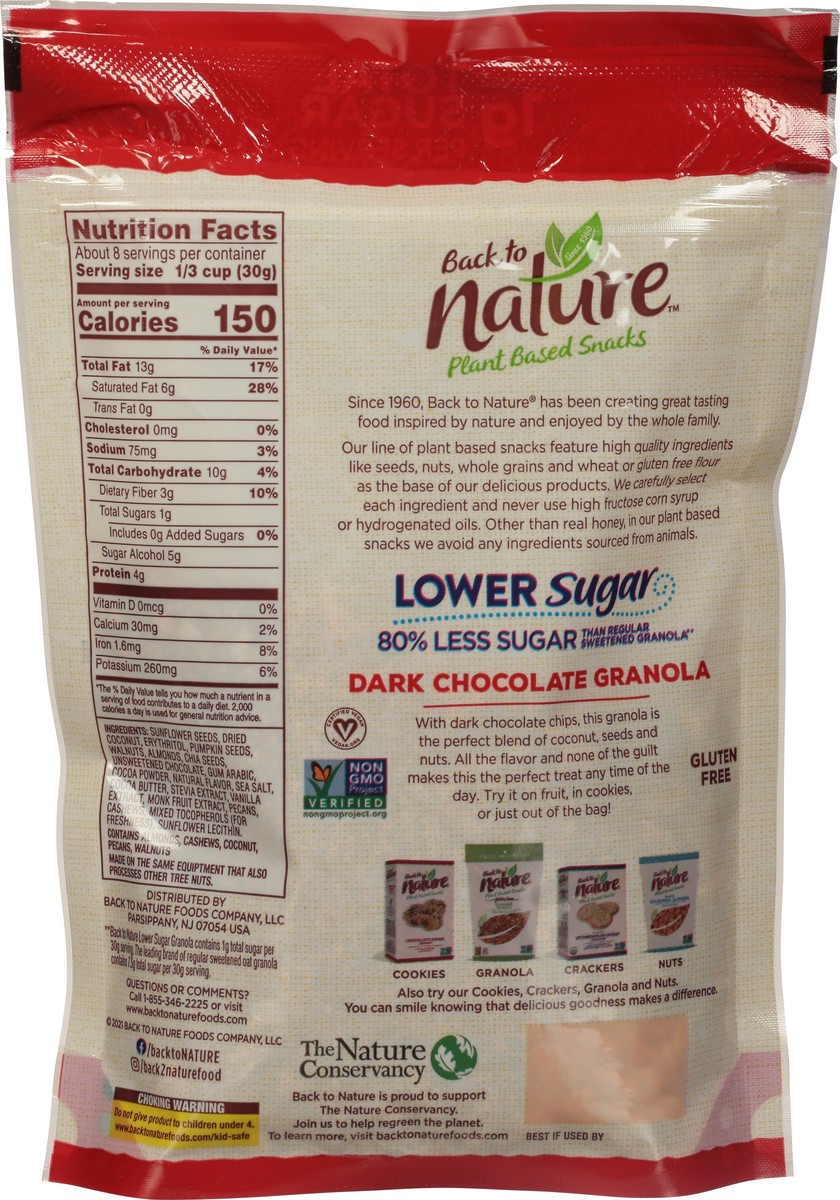 slide 5 of 9, Back to Nature Lower Sugar Dark Chocolate Granola 8 oz, 8 oz