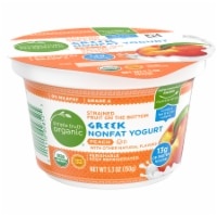 slide 1 of 1, Simple Truth Organic Strained Peach Greek Nonfat Yogurt, 5.3 oz