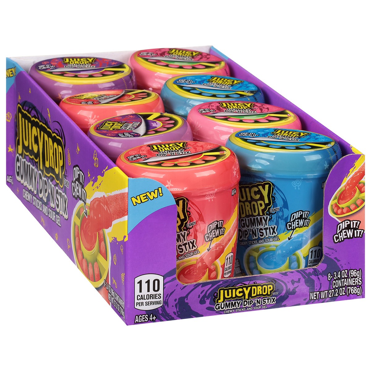 slide 5 of 9, The Topps Company Inc Candy Gummy Dip'N Stix, Variety Pack, 8 ct; 3.5 oz