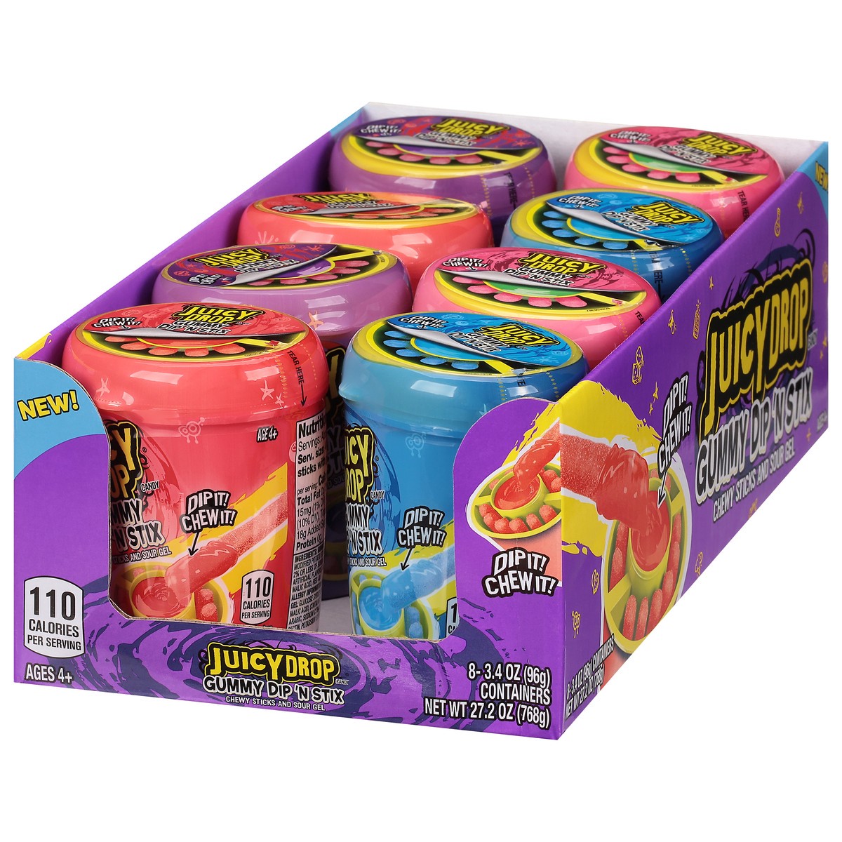 slide 8 of 9, The Topps Company Inc Candy Gummy Dip'N Stix, Variety Pack, 8 ct; 3.5 oz
