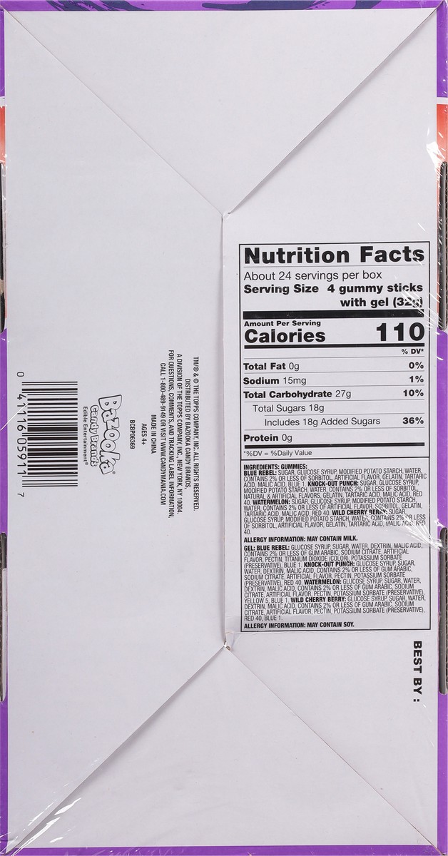 slide 6 of 9, The Topps Company Inc Candy Gummy Dip'N Stix, Variety Pack, 8 ct; 3.5 oz