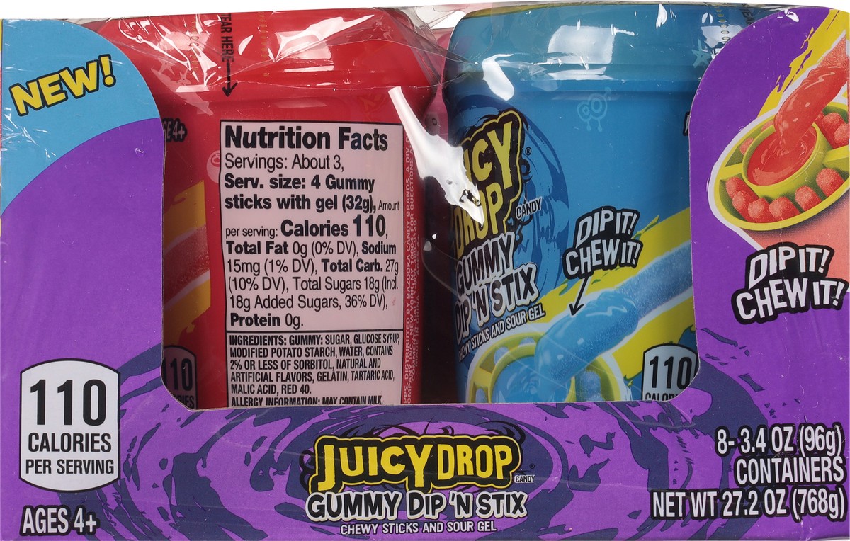 slide 9 of 9, The Topps Company Inc Candy Gummy Dip'N Stix, Variety Pack, 8 ct; 3.5 oz