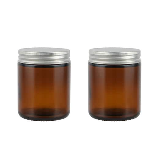 slide 1 of 3, 8oz. Amber Glass Candle Jars, 2ct. By Make Market, 2 ct