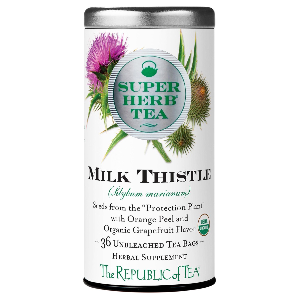 slide 1 of 9, The Republic of Tea Organic Milk Thistle SuperHerb Tea, 36 ct
