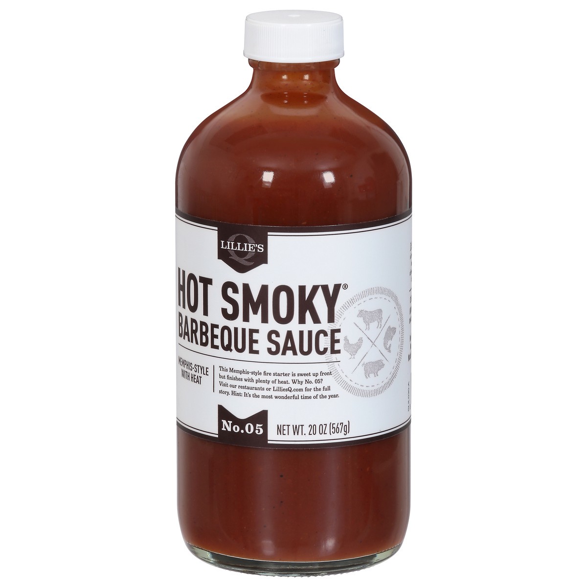 slide 8 of 9, Lillie's Q Memphis-Style with Heat No. 05 Hot Smoky Barbeque Sauce 20 oz, 20 oz