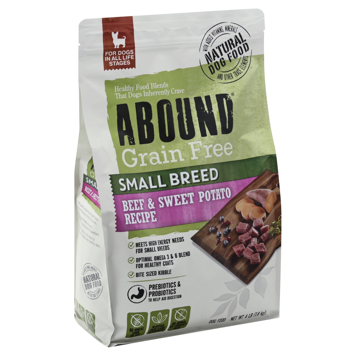 slide 2 of 9, Abound Small Breed Beef & Sweet Potato Recipe Dry Dog Food, 4 lb
