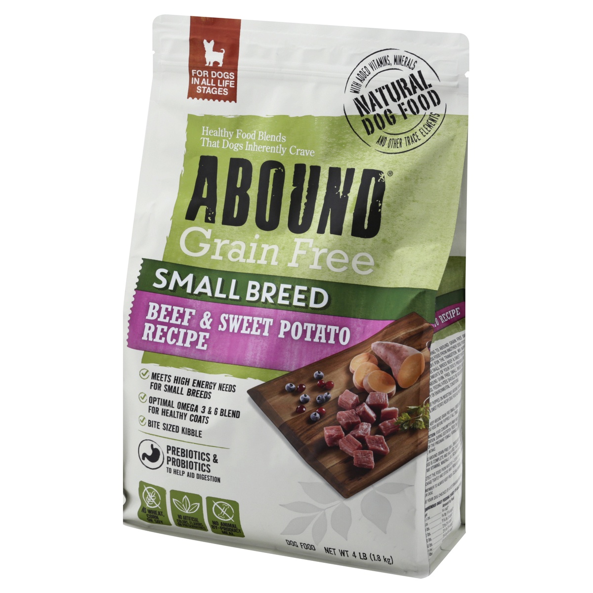 slide 3 of 9, Abound Small Breed Beef & Sweet Potato Recipe Dry Dog Food, 4 lb
