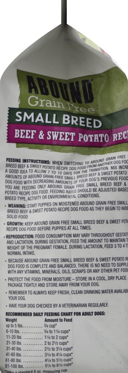 slide 4 of 12, Abound Small Breed Beef & Sweet Potato Recipe Dry Adult Dog Food, 4 lb