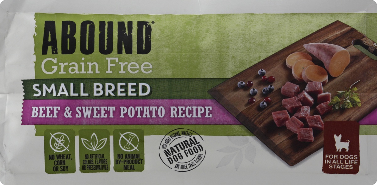 slide 7 of 9, Abound Small Breed Beef & Sweet Potato Recipe Dry Dog Food, 4 lb