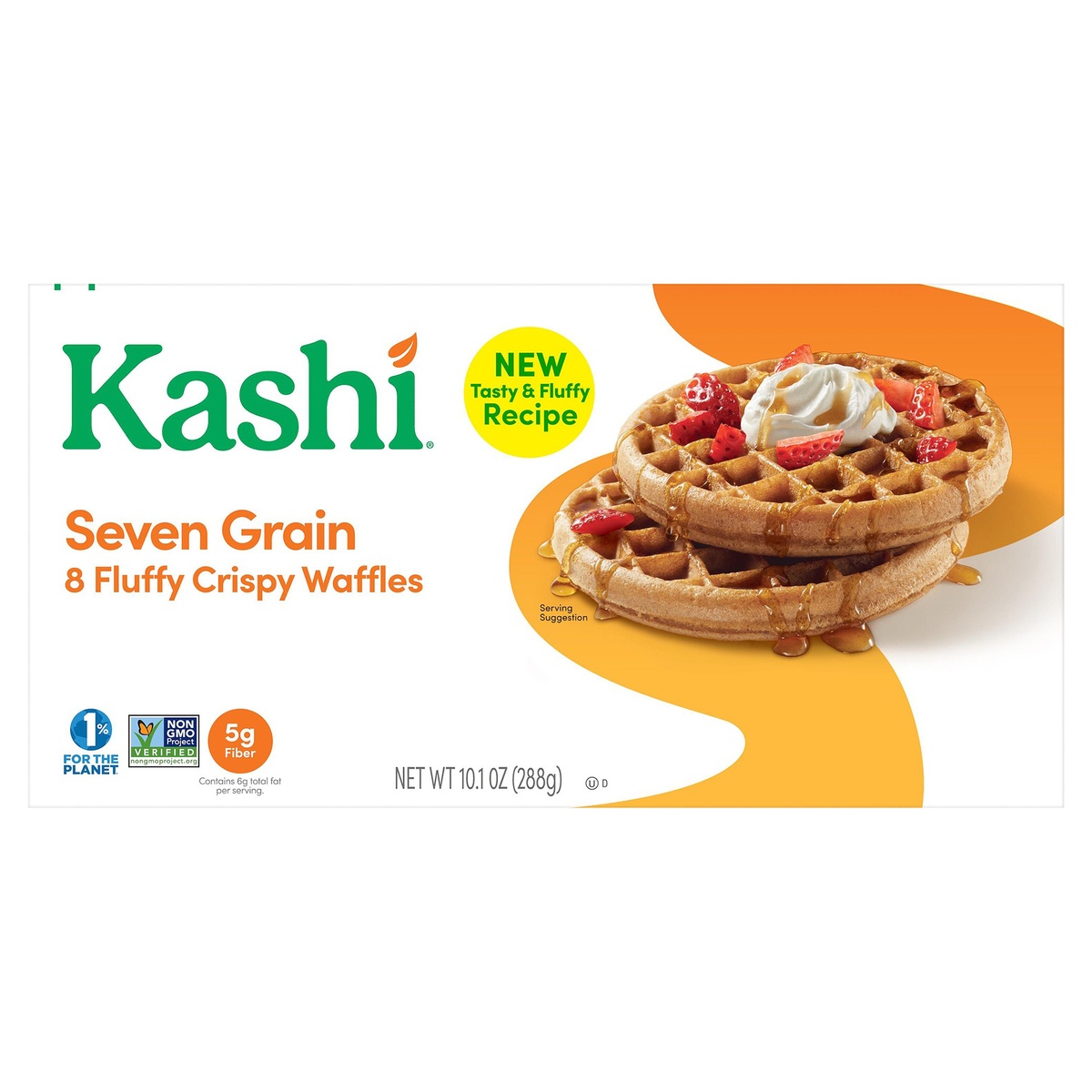 slide 1 of 1, Kashi Frozen Waffles, Vegan, Frozen Breakfast for Kids, Seven Grain, 10.1 oz