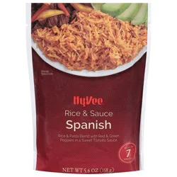 Hy-vee Spanish Rice & Pasta Blend With Red & Green Peppers In A Sweet Tomato Sauce
