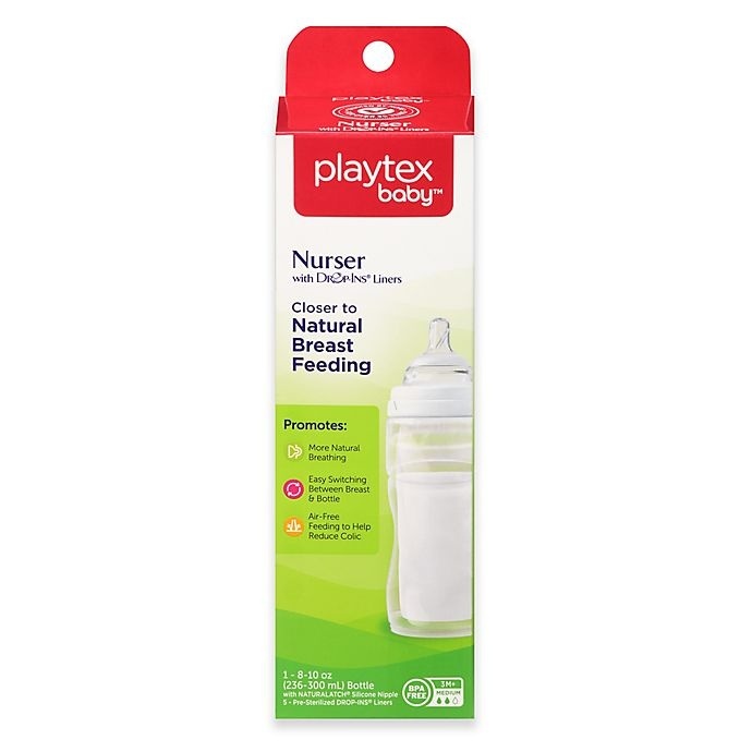 slide 1 of 1, Playtex Nurser With Dropins Liners, 8 oz