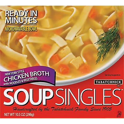 slide 1 of 1, Tabatchnick Soup Singles Chicken Broth with Noodles and Vegetables, 10.5 oz