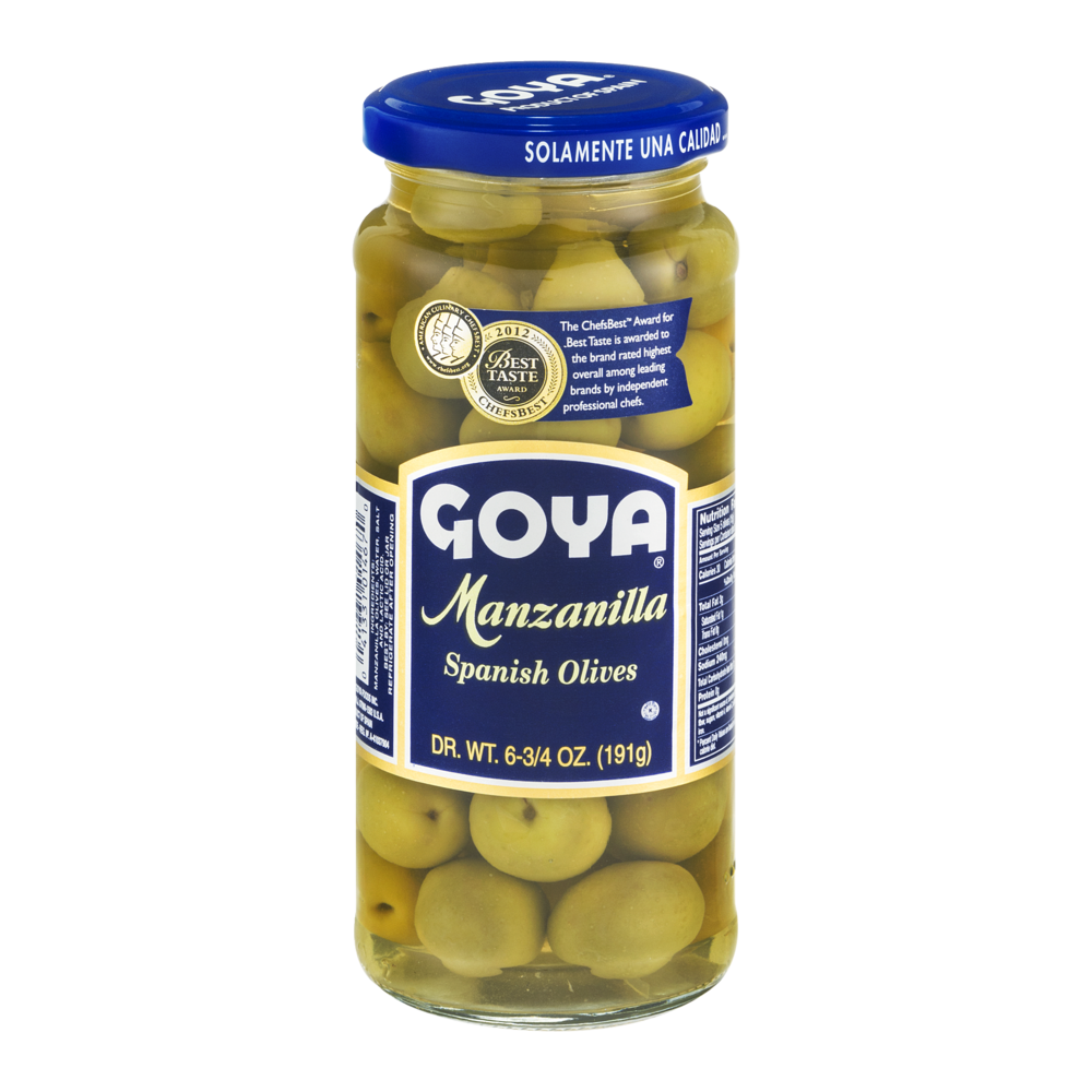 slide 1 of 1, Goya Manzanilla Olives, 6.75 oz