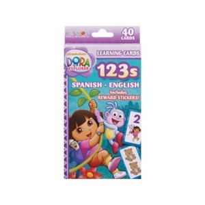 slide 1 of 1, Bendon Publishing Nickelodeon Dora The Explorer 123s Spanish & English Learning Cards, 40 ct